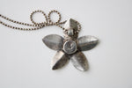 Didae Blue Opal Stone Flower Necklace