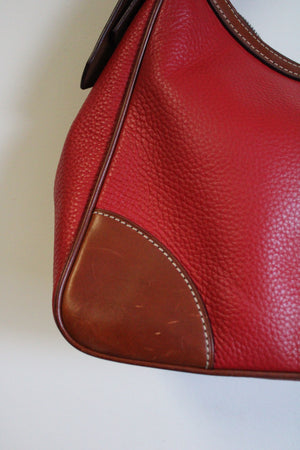 Dooney & Bourke Red Leather Hobo Bag Purse