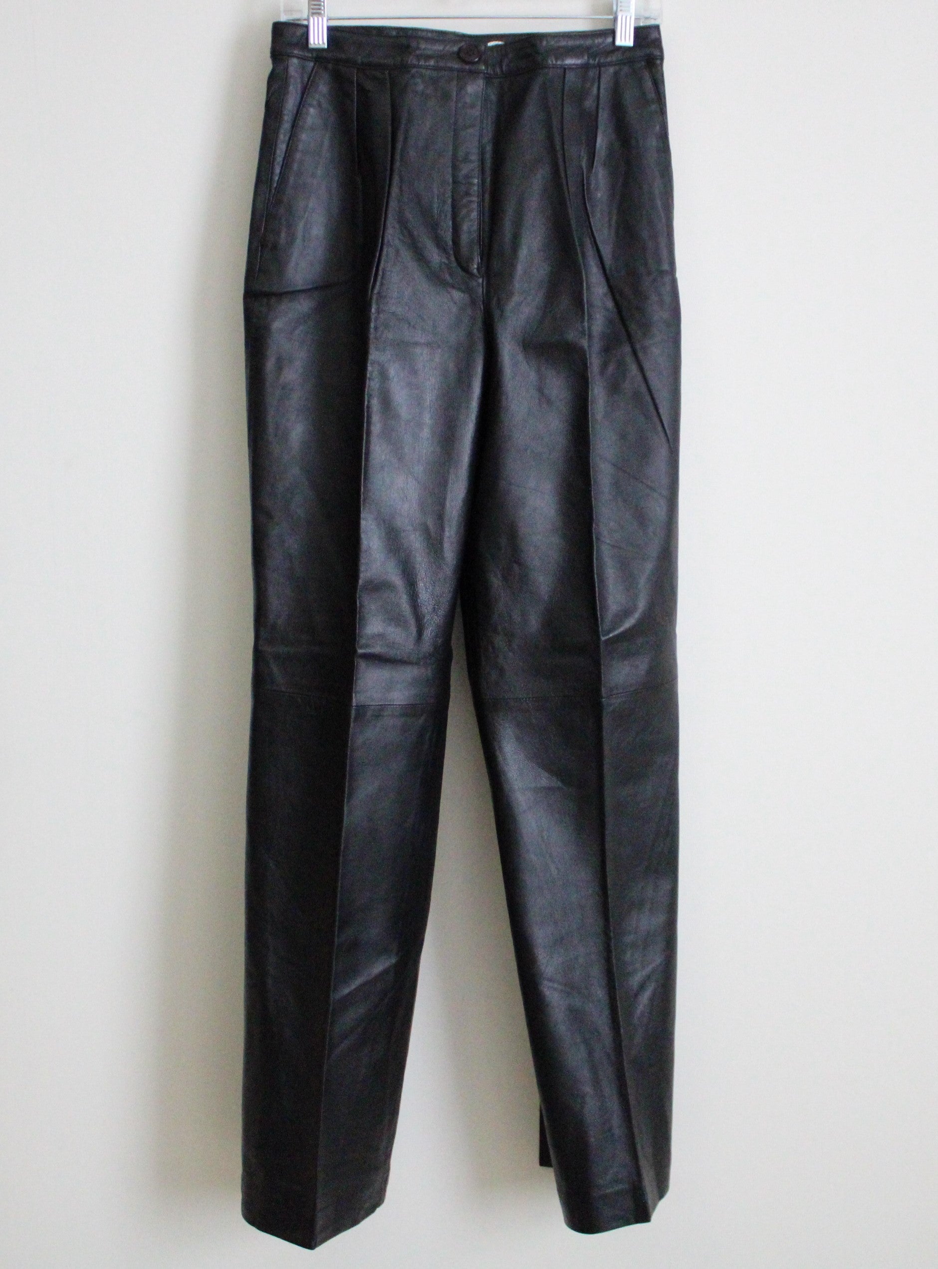 NEW Christian Dior Sportswear Vintage Genuine Black Leather Pants | 12