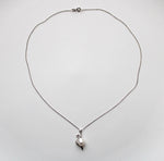 Genuine Pearl Sterling Silver Pendant Necklace