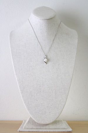 Genuine Pearl Sterling Silver Pendant Necklace