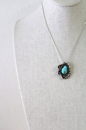 Turquoise Sterling Silver Pendant Necklace