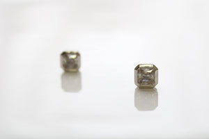 925 Square Clear Stone Stud Earrings
