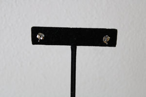 925 Square Clear Stone Stud Earrings