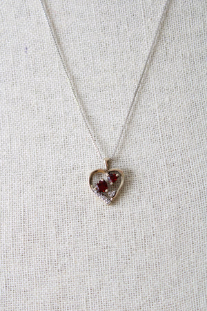 Red Stone Heart Necklace