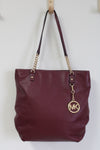 MICHAEL Michael Kors Wine Berry Leather Tote Purse