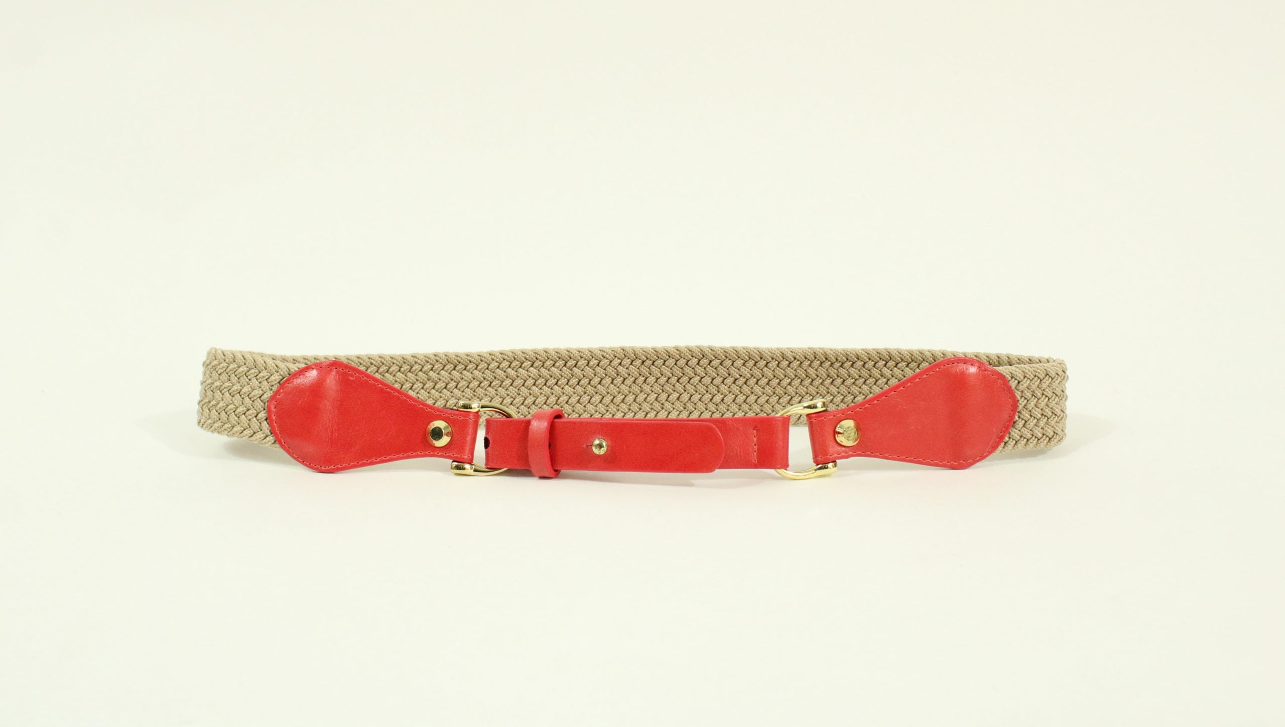 New York & Company Coral/Tan Braided Belt | M/L | 28-31"