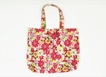Pink & Green Floral Canvas Tote