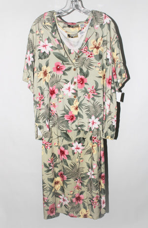 Coconut Cafe Tropical Dress & Shirt | Size 22W