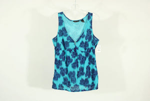New York & Company Blue Patterned Top | Size L