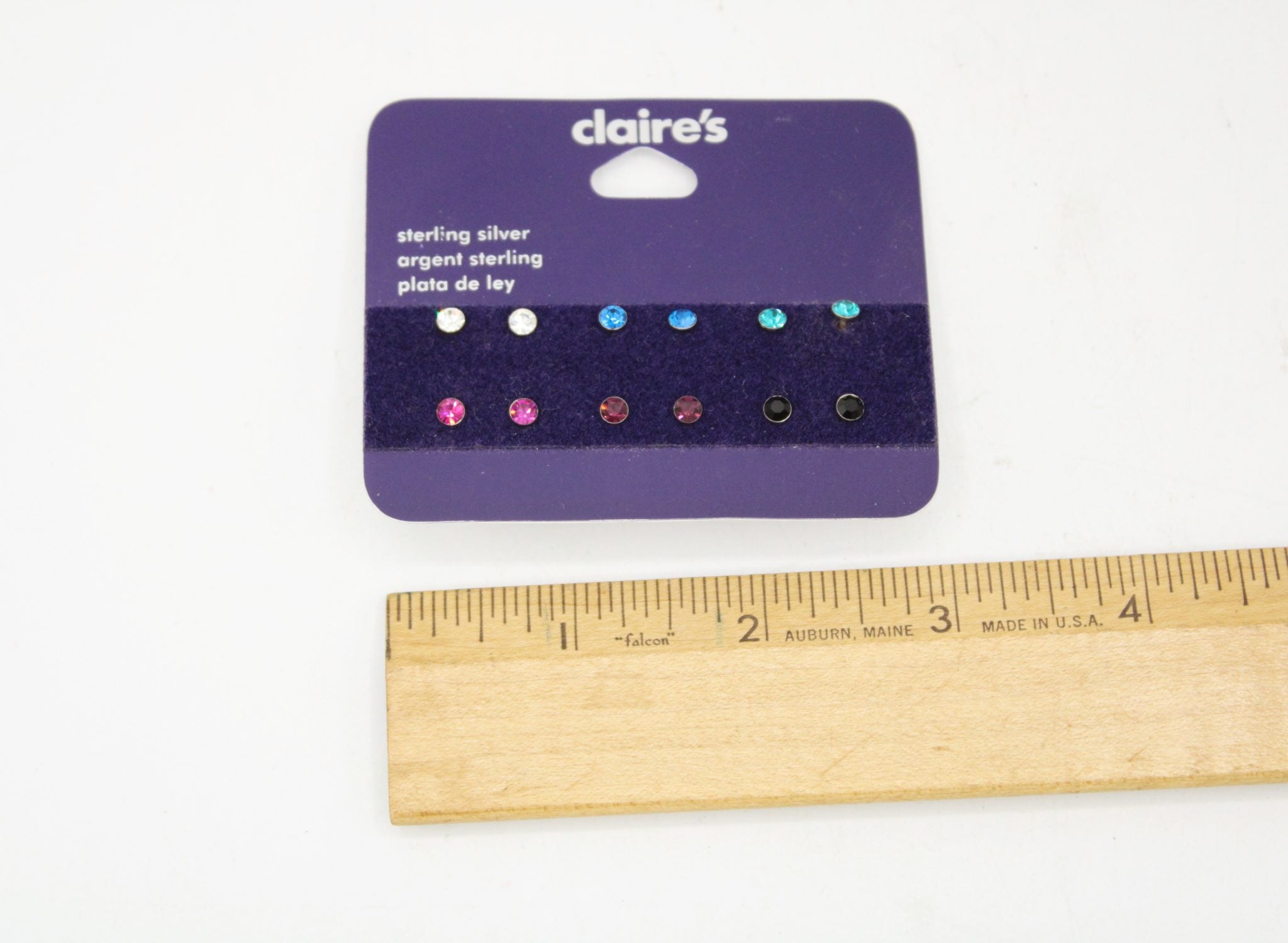 Claire's Sterling Silver Colorful Stud Earrings Set