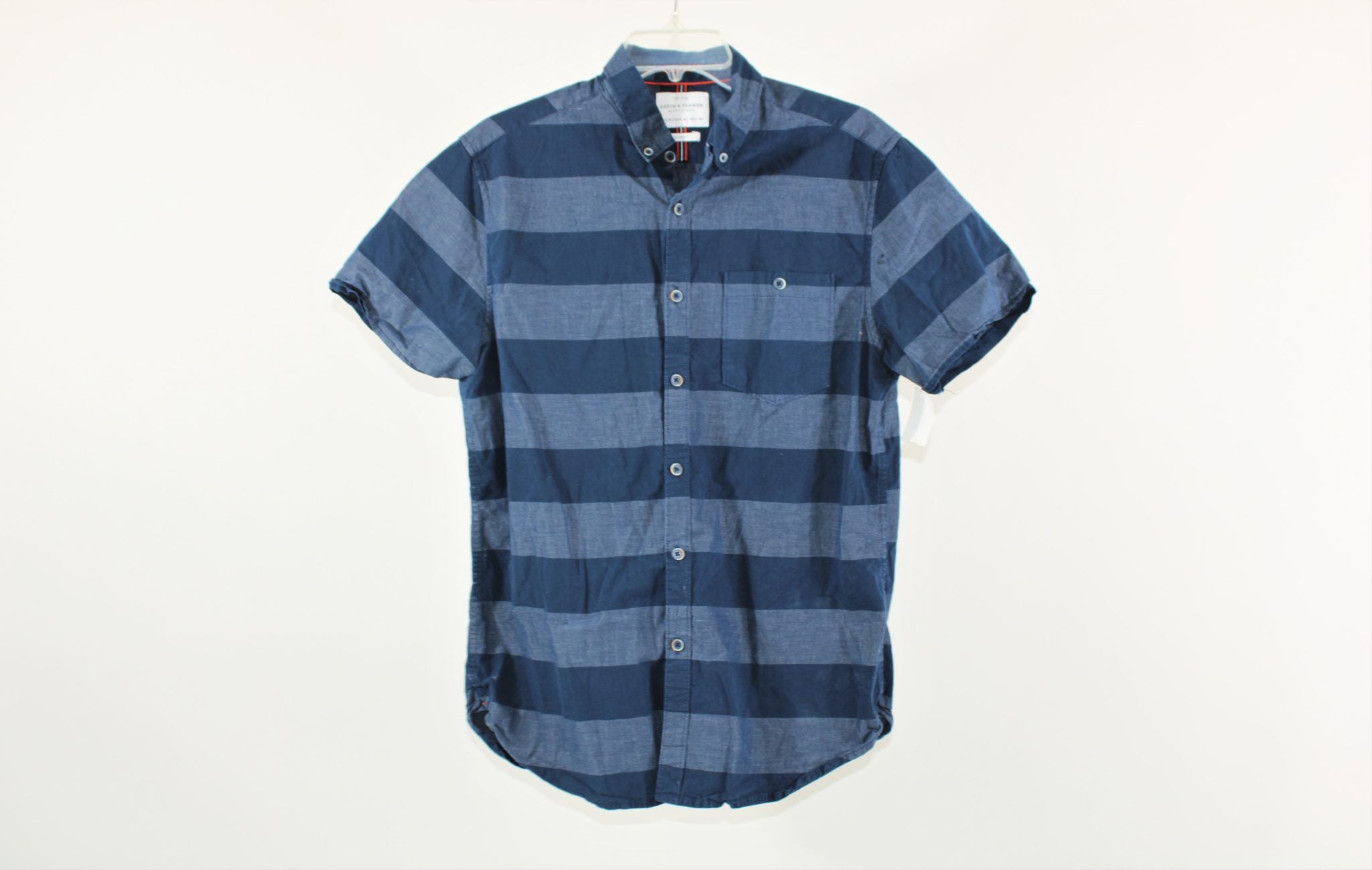 Denim & Flower Blue Striped Slim Fit Shirt | Size M