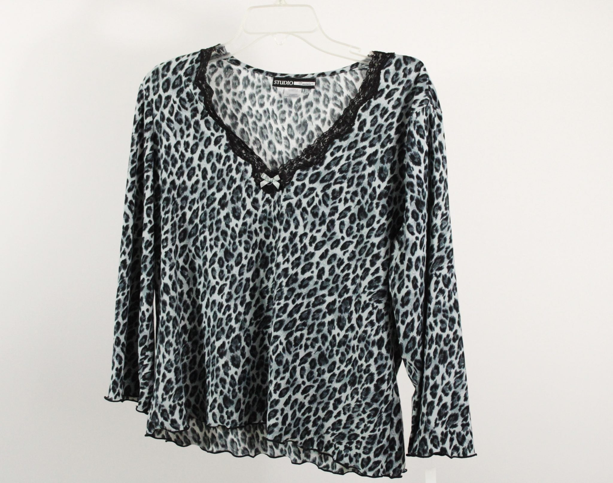 Studio Donatella Black Print Pajama Top | Size L