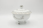 Vintage Lefton 25th Anniversary White and Silver Covered Dish W/ Lid