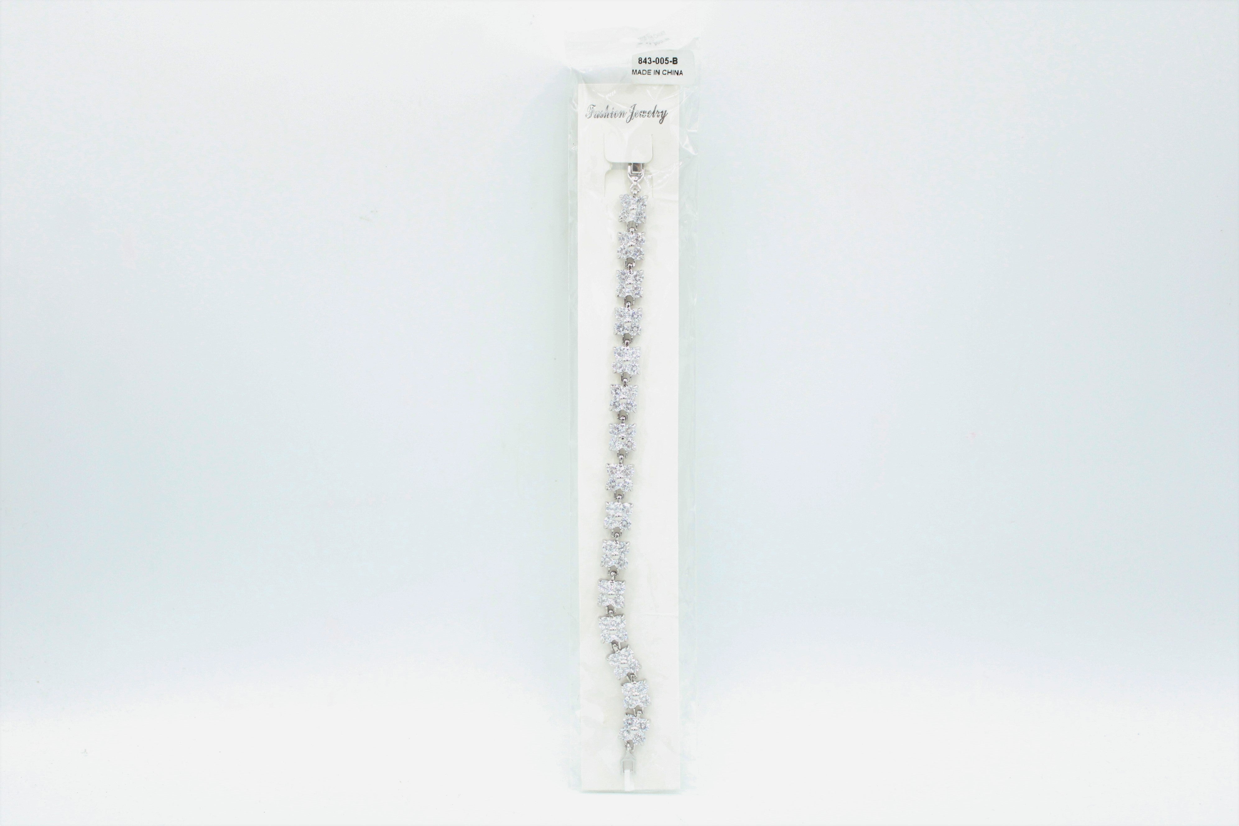 Clear Rhinestone Flower Bracelet
