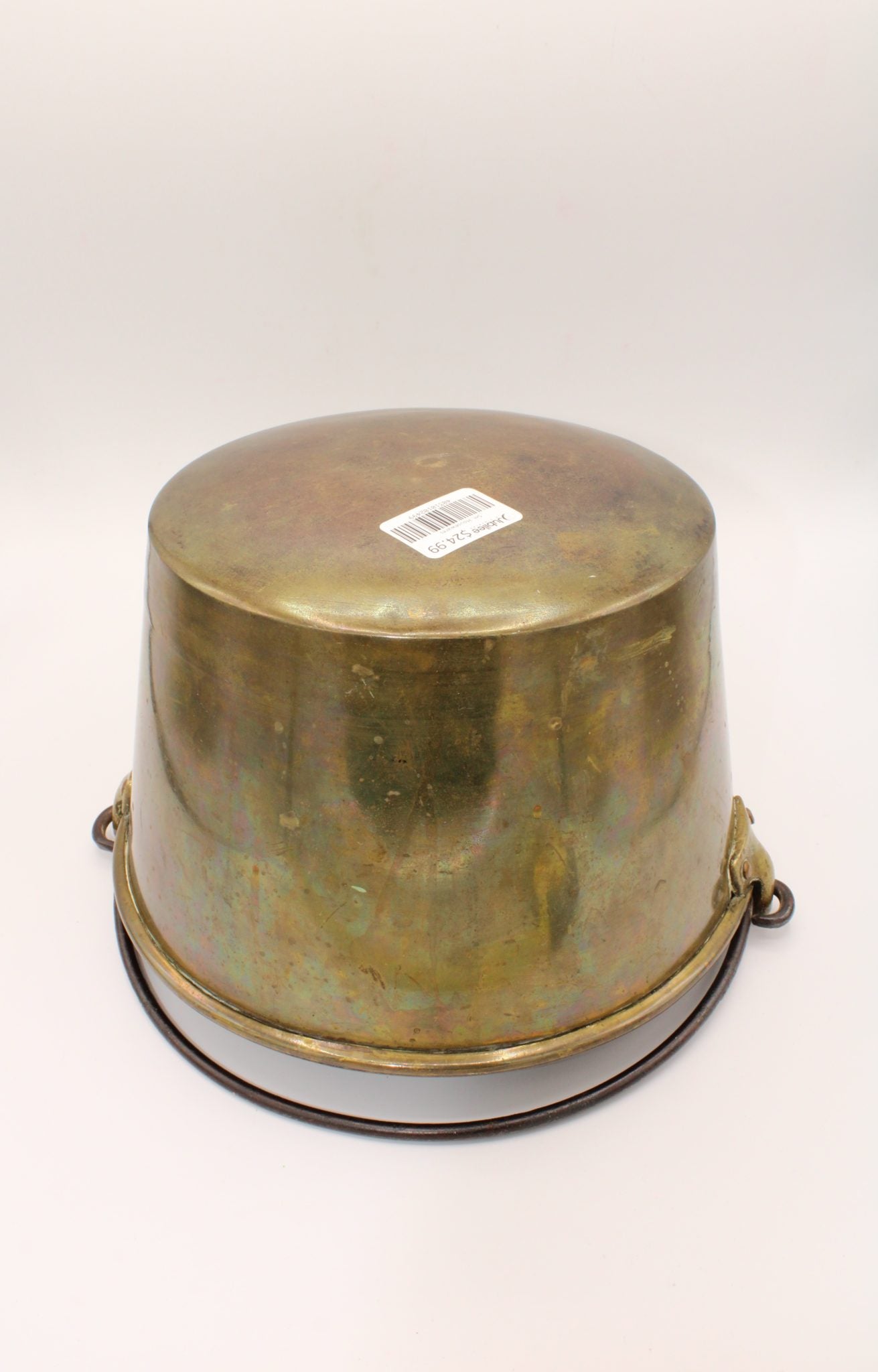 Vintage Gold Pot/Bucket with Curved Bottom