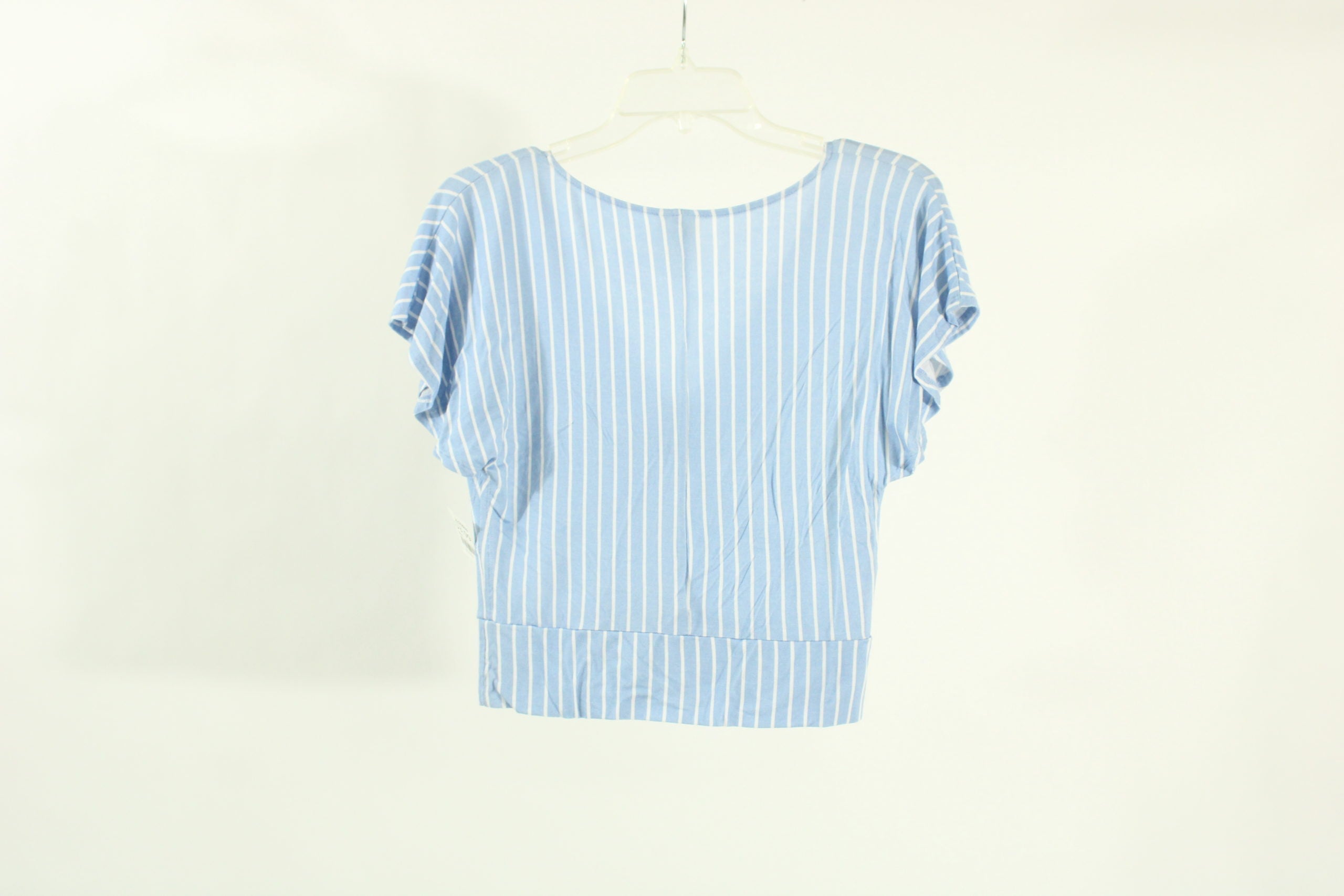 Self Esteem Blue & White Striped Crop Top | Size L