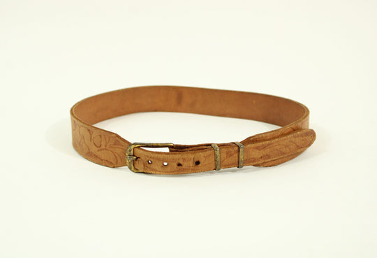 Vintage Leather Engraved "Jim" Children's Belt | 22-25"