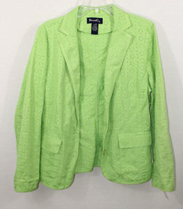 Denim & Co. Green Eyelet Jacket | M