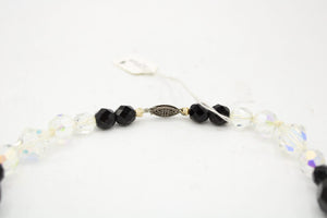 Black & Clear Glass Beaded Necklace
