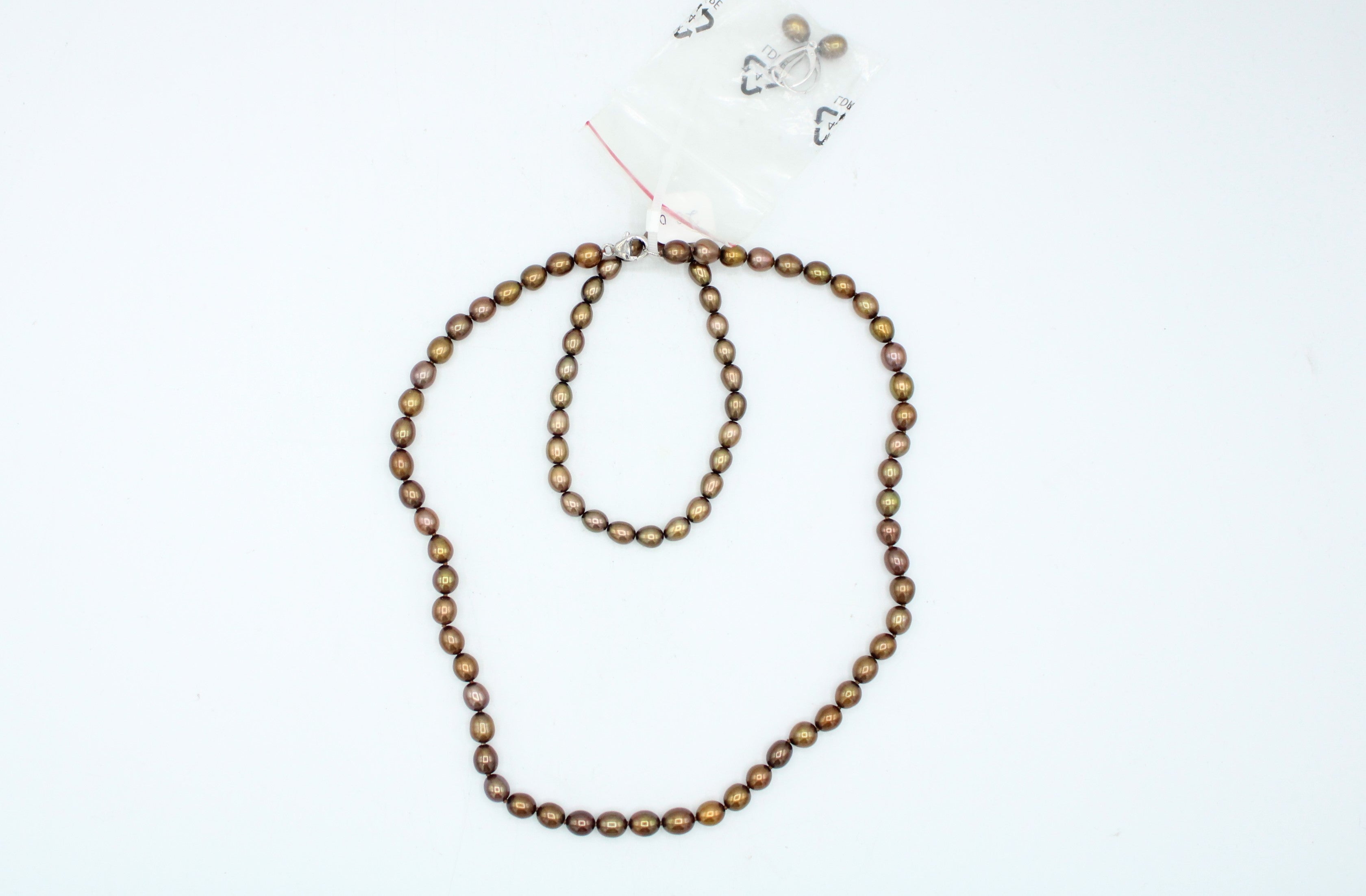 Brown Genuine Pearl Jewelry Set