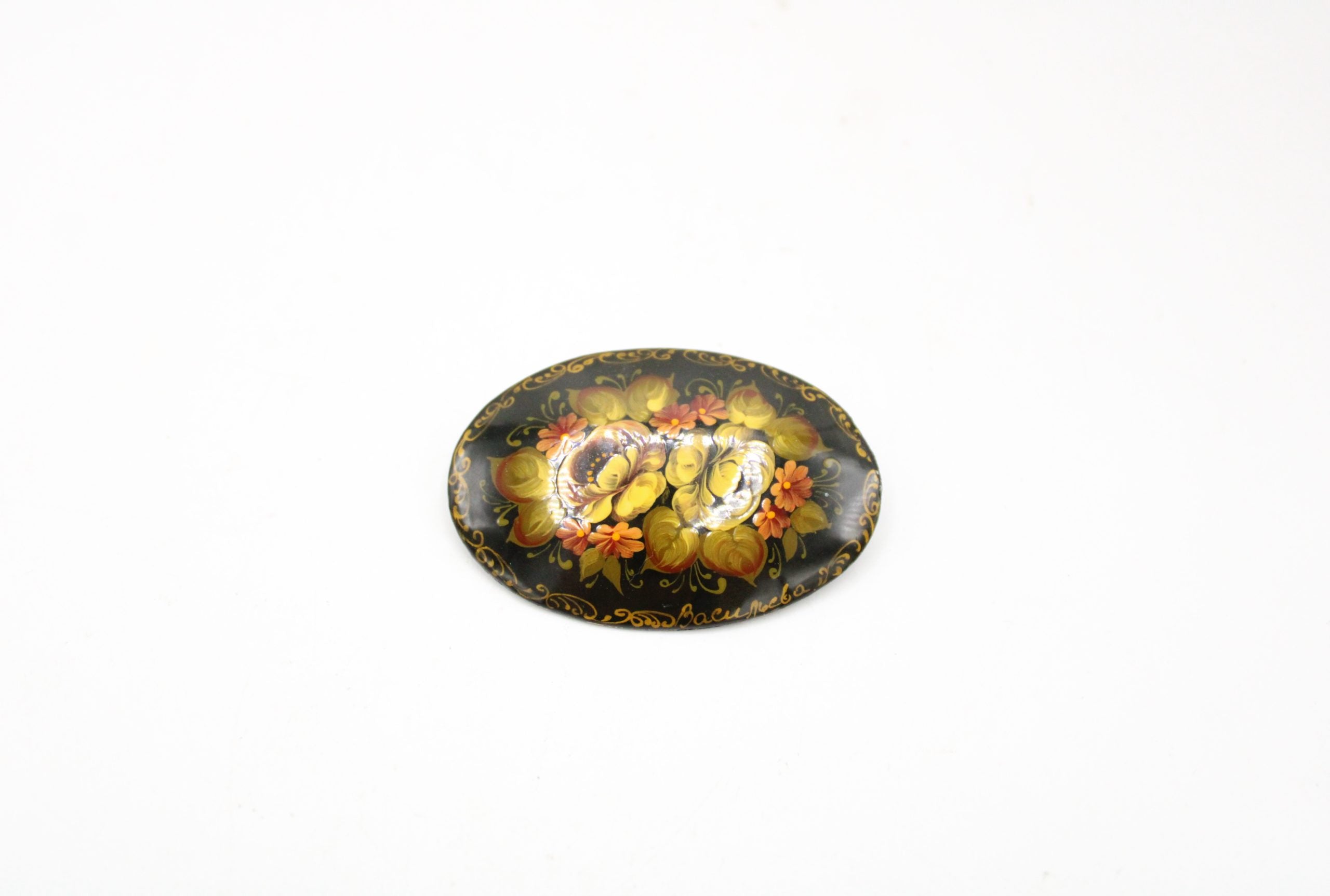 Painted Wooden Pin Handmade In Russia