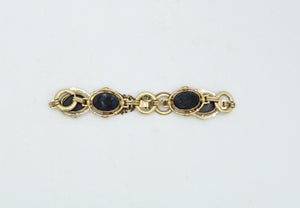 Black Oval Stone 1/20 12K Gold Fill Bracelet