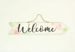 "Welcome" Floral Wall Arrow Decor | 24" x 5"