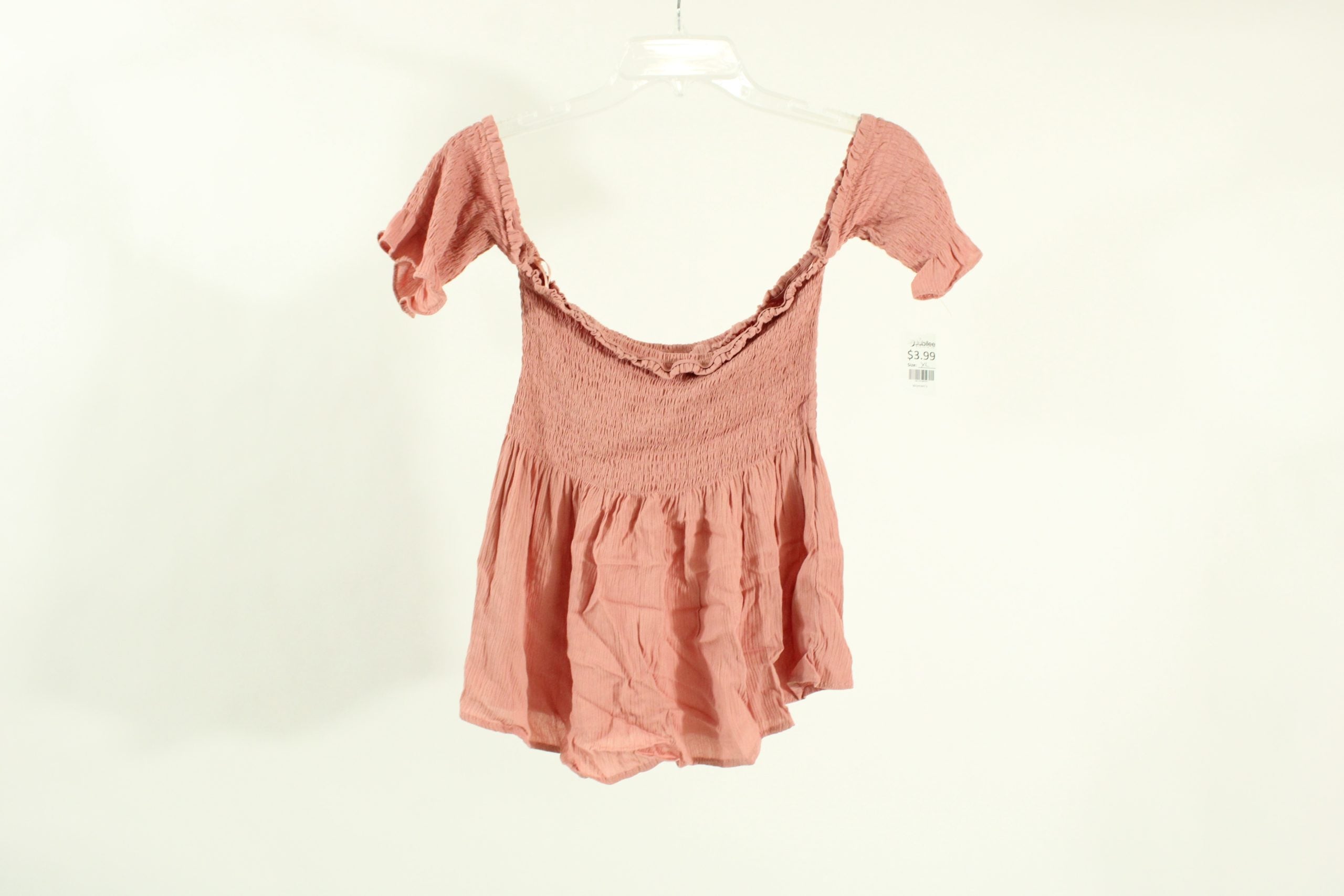 Ambiance Dusty Rose Smocked Top | Size XL
