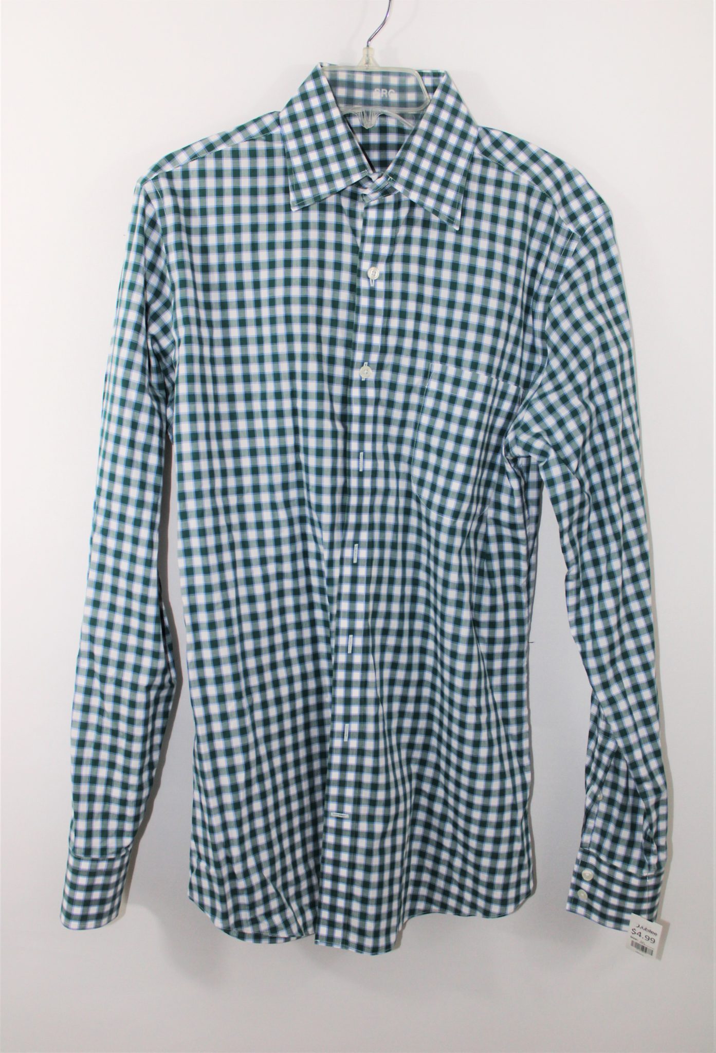 SRC Green Plaid Dress Shirt | M