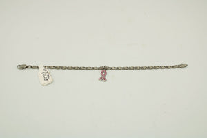 Sterling Silver Pink Ribbon Bracelet