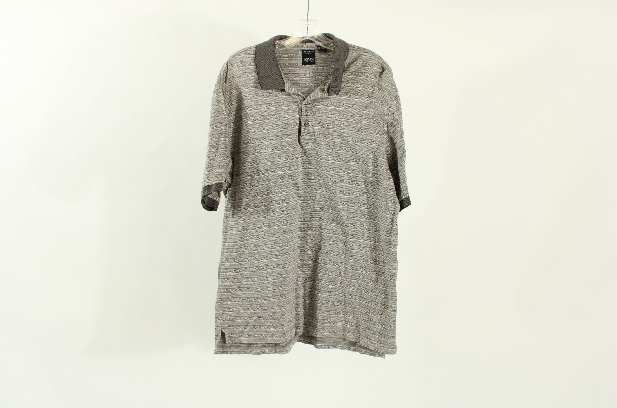 Arrow Grey Patterned Cotton Polo | Size L