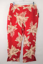 NEW Sag Harbor Red Floral Pants | Size 14