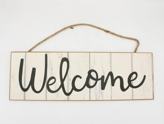 NEW Hanging Wooden Welcome Sign | 15" X 5"