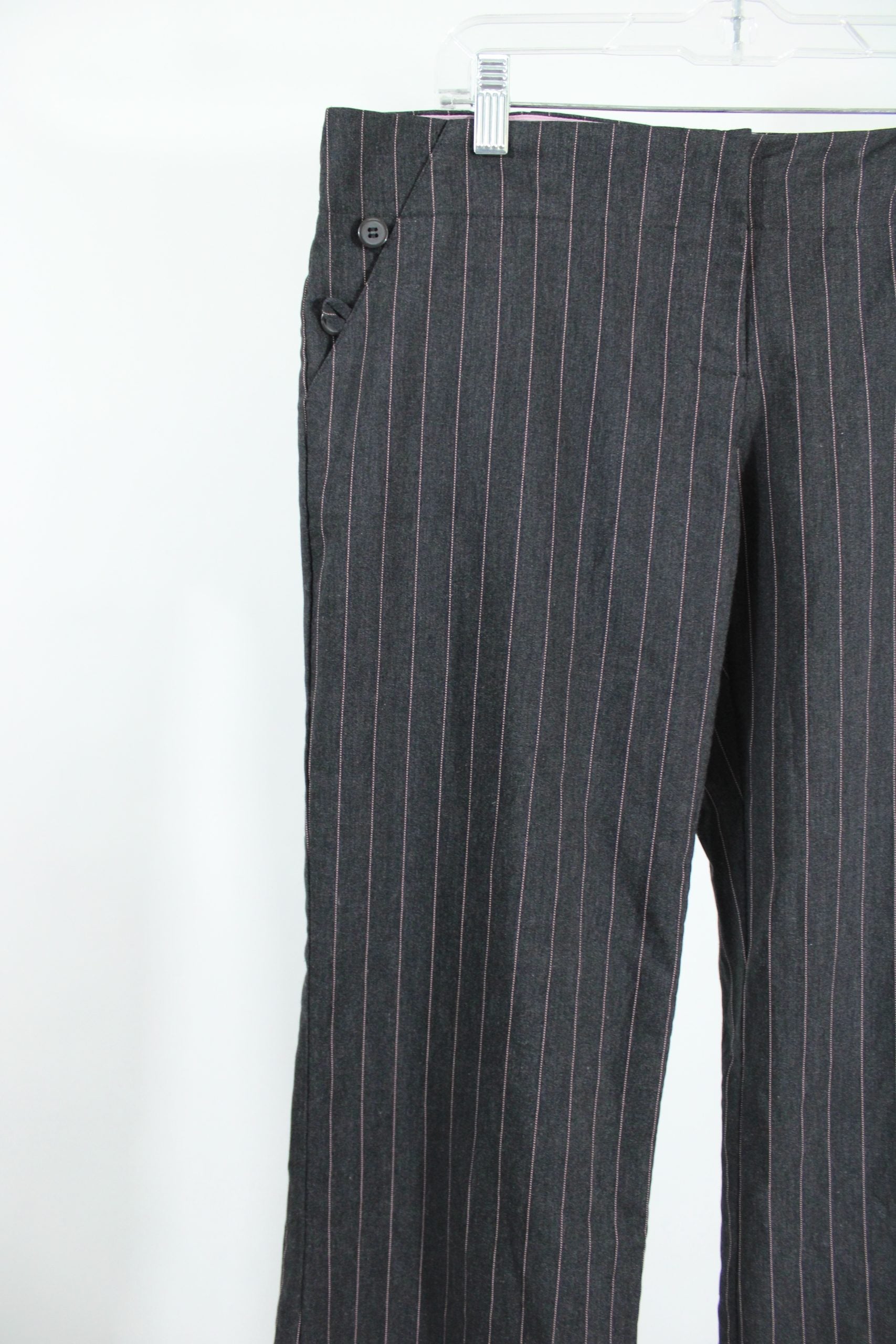 Exact Change Charcoal Grey Pink Pinstripe Dress Pants | Size 5