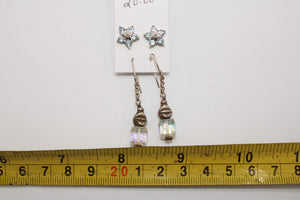 Beaded Sterling Silver & Flower Earring Set