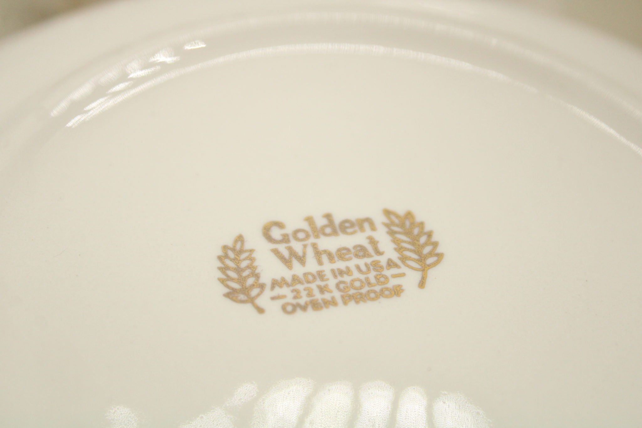 Golden Wheat Homer Laughlin 22K Gold Oven Proof Made In USA Dessert Bowls Set Of 7