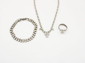 Vintage Rhinestone Costume Jewelry Set