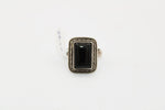 Black Square Stone Sterling Ring | Size 7