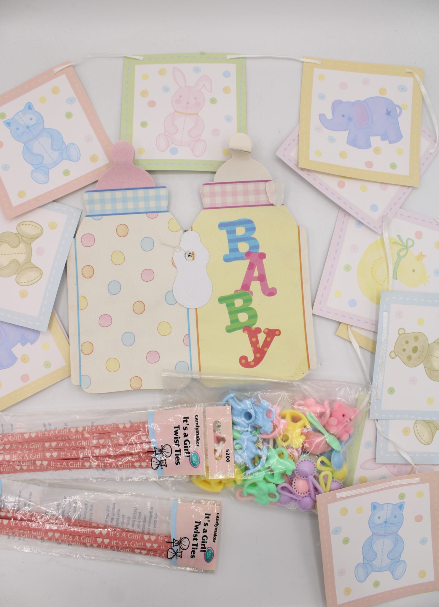Assortment of Baby Girl Party Decorations