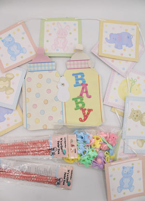 Assortment of Baby Girl Party Decorations