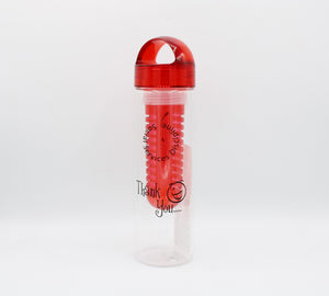 Clear Red Plastic Water Bottle