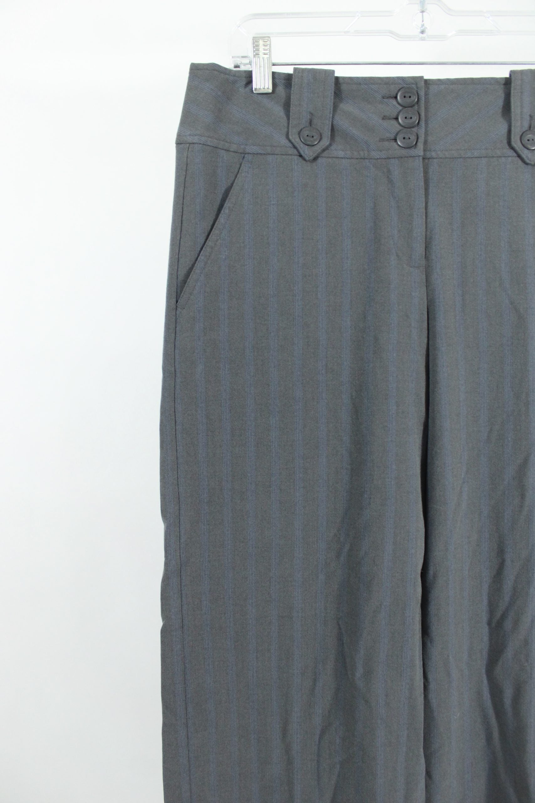 Tepemeesure Endi Grey Wide Leg Blue Pinstripe Dress Pants | Size 8