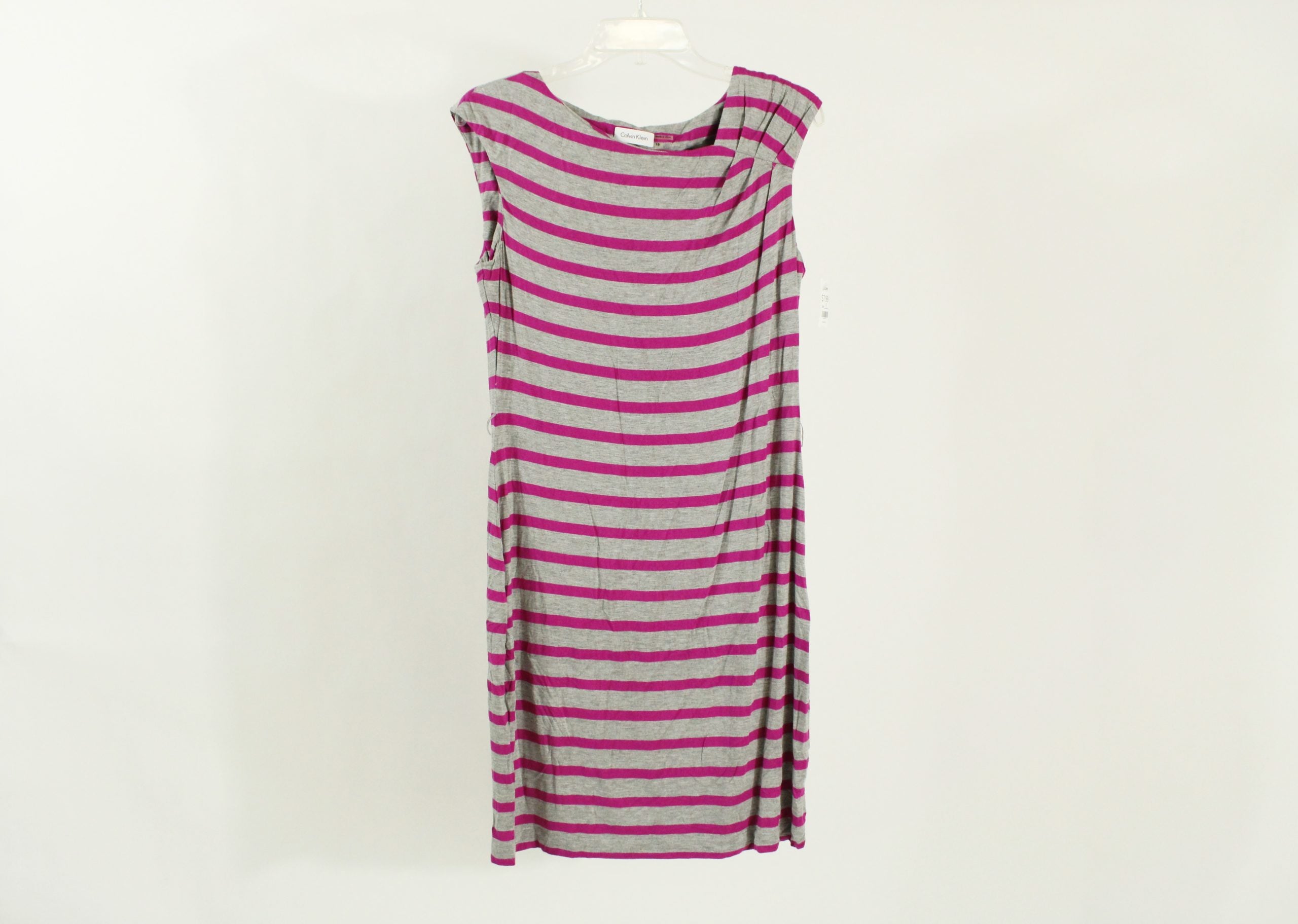 Calvin Klein Pink & Grey Striped Dress | Size 10