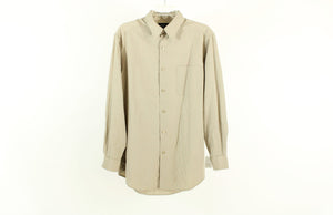 Tan Plaid Claiborne Shirt | Size L