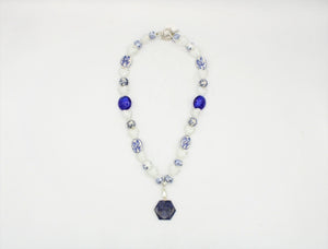 Blue Glass Beaded Necklace