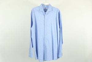 Isaac Mizrahi New York Slim Fit Linen Blend Shirt | Size 17 34/35