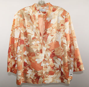 Alfred Dunner Peach Floral Jacket | 2XL