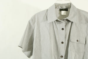 Harve Benard By Benard Holtzman Grey Striped Button Down Shirt | Size L