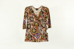 Petite Sophisticate Colorful Paisley Top | Size XS